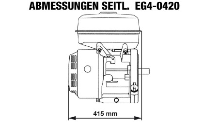 moteur à essence EG4-420cc-9.6kW-13.1HP-3,600 RPM-H-KW25x88.5-démarrage manuel