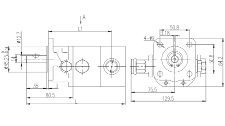 HYDRAULISK HI-LO PUMP 16GPM 12.9 CCM + 4.1 CCM HÖGER