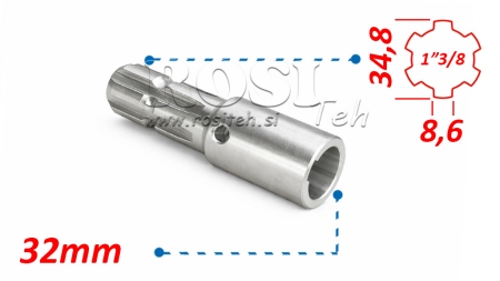 KARDANADAPTER 1-3/8 - HULL fi 32 mm (150 mm)