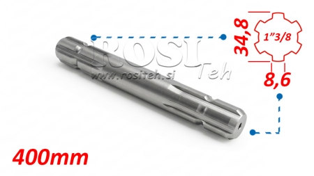 P.T.O. ADAPTER 13/8 BEGGE SIDER L=400