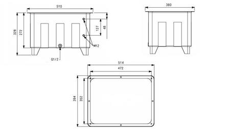 RÉSERVOIR POUR AGRÉGAT HYDRAULIQUE TYPE MPN 40 LIT - dimensions
