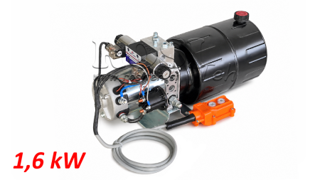 MINI HYDRAULIC POWER-PACK UNIT 12V DC - 1.6KW = 2.1CC - 8 LIT - DOUBLE-ACTING UNIT (METAL)