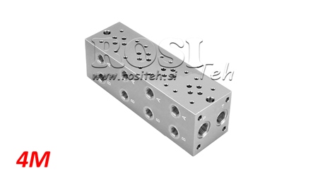 EMBASE 4 POSTES CETOP 3 SANS LIMITEUR DE PRESSION