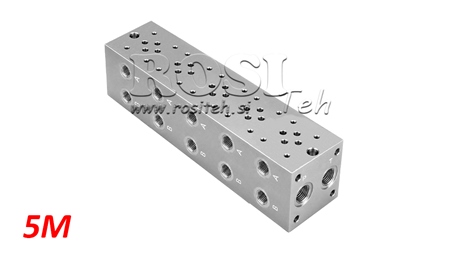 EMBASE 5 POSTES CETOP 3 SANS LIMITEUR DE PRESSION