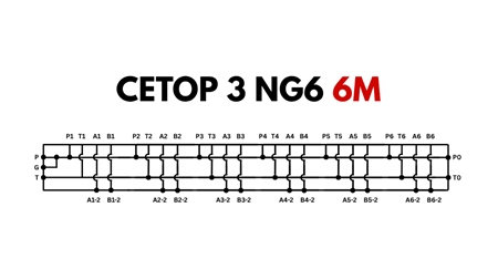 EMBASE 6 POSTES CETOP 3 SANS LIMITEUR DE PRESSION