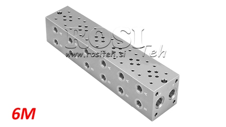 EMBASE 6 POSTES CETOP 3 SANS LIMITEUR DE PRESSION