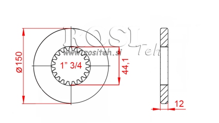 KARDÁN ADAPTER KARIMÁVAL ÉS CSAPPAL 1-3/4 (80 mm) (20 BORDÁS)