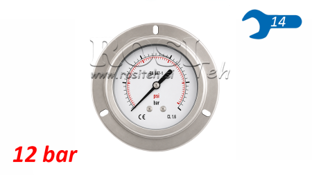 MANOMETR DN63 ZADNÍ 0 - 12 BAR - 1/4