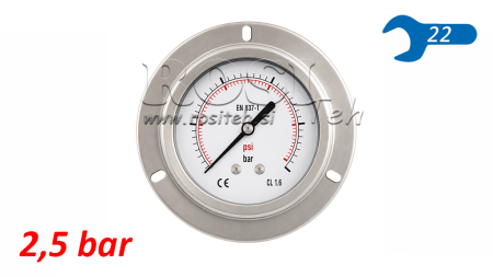 MANOMETRS DN100 AIZ 0 - 2.5 BAR - 1/2