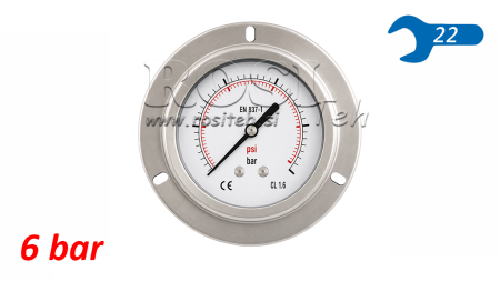 MANOMETR DN100 ZADNÍ 0 - 6 BAR - 1/2