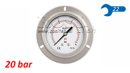 MANOMETRS DN100 AIZ 0 - 20 BAR - 1/2