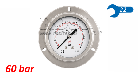 MANOMÈTRE DN100 ARRIÈRE 0 - 60 BAR - 1/2