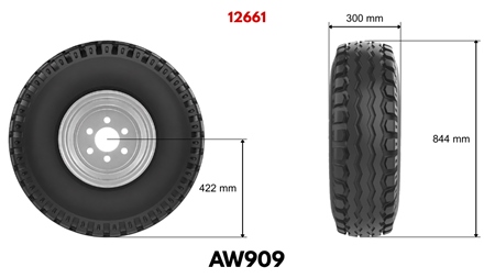 11,5/80-15,3 PNEUMATIKA AW909 14PL S PLATIŠČEM 9,00X15,3