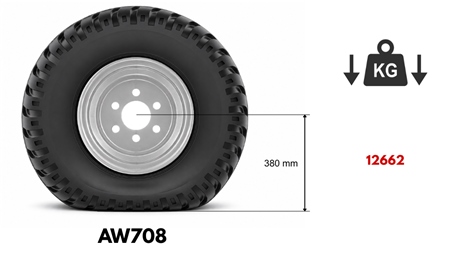 400/60-15,5 PNEU AW708 (16 PR) AVEC JANTE 13,00 x 15,5