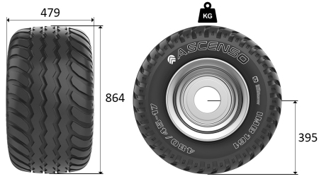 19.0/45-17 PNEUMATIKKER AW708 14PL MED FÆLG 16,00X17