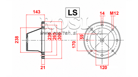 KUPPLUNGSGLOCKE LS302 (EM5,5-9kW/GR3)