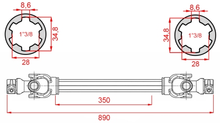 AX CARDANIC ECO 890mm 30-75HP STANDARD