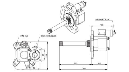 Rozmery HYDRAULICKEJ ČERPADLA - MERCEDES AXOR 2
