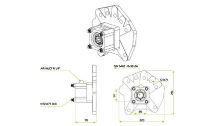 Dimensions DE SORTIE POUR POMPE HYDRAULIQUE - MERCEDES G100