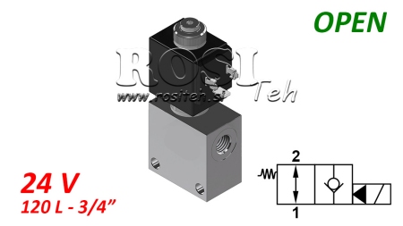ELECTROVANNE A CLAPET 2/2 NORMALEMENT OUVERTE 3/4