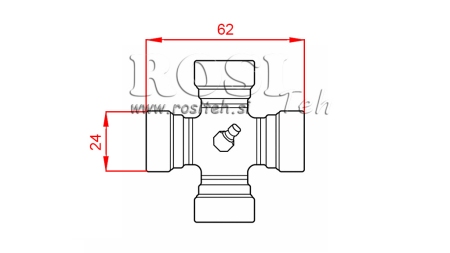 CRUCE CARDANICĂ F-24,00X62,00 PENTRU AX CARDANIC ECO 790mm 35-60HP STANDARD