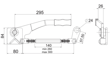 POIGNÉE DE VERROUILLAGE CÔTÉ GAUCHE