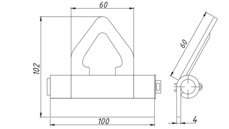 CHARNIÈRE LATÉRALE TRIANGULAIRE POUR REMORQUE