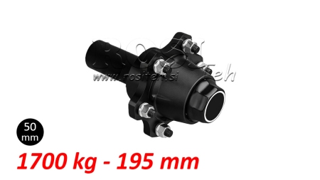 HALVAKSEL UTEN BREMSER - 1700 kg (6 SKRUE) - 195 mm