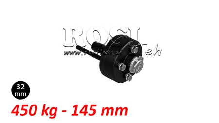 DEMI-ESSIEU AVEC FREINS - 450 kg (4 VIS) - 145 mm