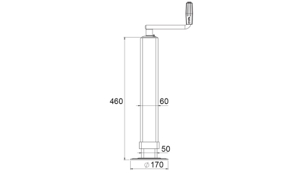 PIED DE SUPPORT FILETÉ (HAUTEUR 460 mm - COURSE 320 mm) - 800 kg