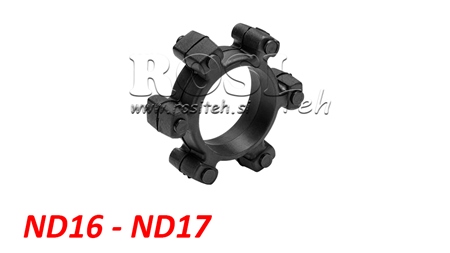ACCOUPLEMENT EN ÉTOILE POUR INSERT EN CAOUTCHOUC ND16-ND17 (74mm)