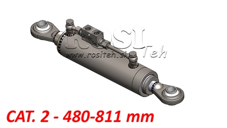 BARRE DE POUSSÉE TÉLESCOPIQUE 3ÈME POINT HYDRAULIQUE STANDARD - CAT. 2 (45-95 HP) - 480-811 mm (25,4/25,4 mm)