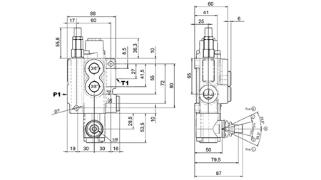 MANUEL DISTRIBUTEUR HYDRAULIQUE MONOBLOC 1xZ50