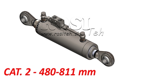 BARRE DE POUSSÉE TÉLESCOPIQUE 3ÈME POINT HYDRAULIQUE STANDARD - CAT. 2 (45-95 HP) - 480-811 mm (25,4/25,4 mm)