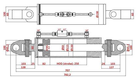 HYDRAULICKÝ ŤAHÁK ŠPECIÁLNY - 4. KATEGÓRIA 115/50-250 (180-380HP)(45.2mm)