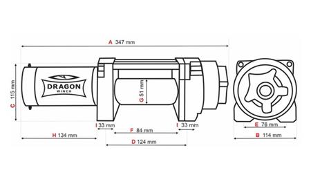 TREUIL ÉLECTRIQUE 12 V DWH 3500 HD - 1588 kg - CÂBLE SYNTHÉTIQUE