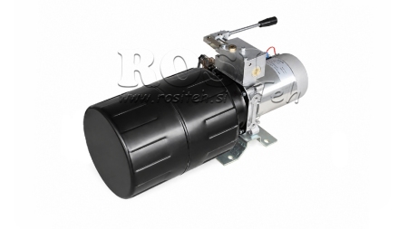 MINI CENTRALE HYDRAULIQUE 24V DC - 2.2kW = 2.1cc - 8 litres - unité monophasée AVEC POMPE MANUELLE