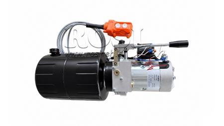 MINI CENTRALE HYDRAULIQUE 24V DC - 2.2kW = 2.1cc - 8 litres - unité monophasée AVEC POMPE MANUELLE