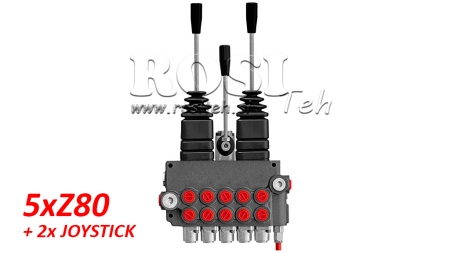 HYDRAULICKÝ VENTIL 5xZ80 + 2x JOYSTICK