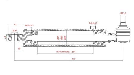 ХИДРАВЛИЧЕН УПРАВЛЯВАЩ ЦИЛИНДЪР SAME OEM-169.6352.4/10