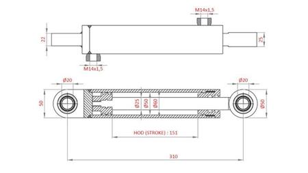 CYLINDRE DE DIRECTION HYDRAULIQUE FIAT-NEW HOLLAND OEM-5189995