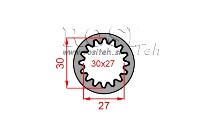 ADAPTOR CARDANIC BUȘĂ 30x27 (16 CANELURI) (50 mm)