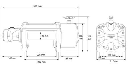 Treuil hydraulique DWHI 16000 HD - 7257 kg