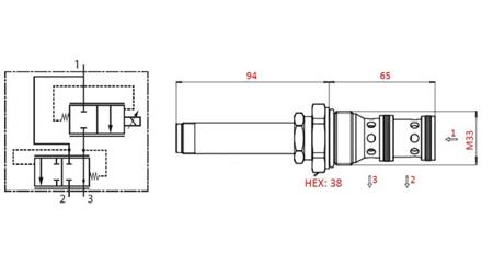 3 CESTNÝ PROPORCIONÁLNY VENTIL M33 - 270bar - 80lit