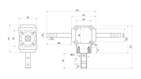 RÉDUCTEUR ANGULAIRE DOUBLE AXE 1: 1.14 (27HP-20kW)