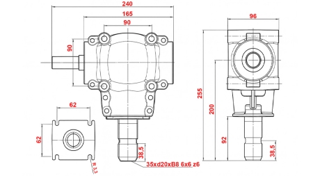 BOÎTE DE VITESSE L-150J 1:1.14 (16HP-12KW)