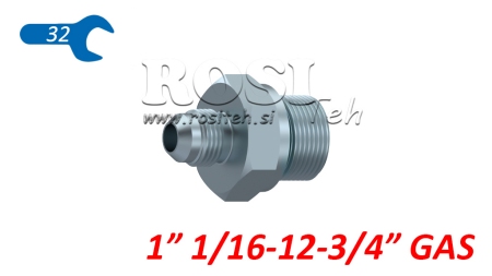 RÉDUCTEUR HYDRAULIQUE 1 1/16 JIC74°-3/4 GAS