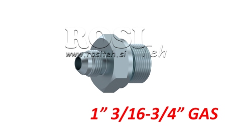 RÉDUCTEUR HYDRAULIQUE 1 3/16 JIC74°-3/4 GAZ