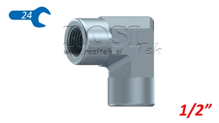 COUDE HYDRAULIQUE 90° COURT FEMELLE-FEMELLE 1/2