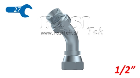 COUDE HYDRAULIQUE 45° BSP MALE-FEMELLE 1/2